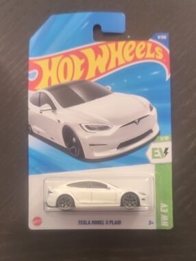 Mattel Hot Wheels Tesla Model S Plaid - White and Black